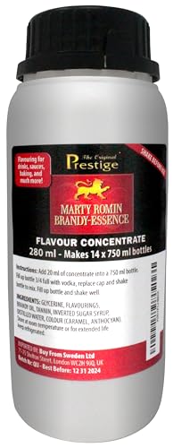 Marty Romin-Brandy-Geschmacksessenz 280 ml | Likör | Cognac | Marty Romin-Aroma | professionelle Essenz für den Hausgebrauch und die Brennerei | 20 ml Essenz für 750 ml handelsüblichen Wodka oder Korn von The Original Prestige