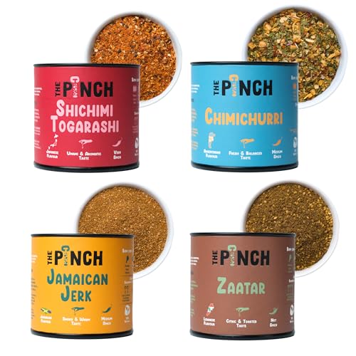 "Special Edition: Best Sellers" Box with 4 Gourmet Seasonings - No Additives - Authentic Flavours from Around the World - Ideal for Creative Gift for Food Lovers von The Pinch