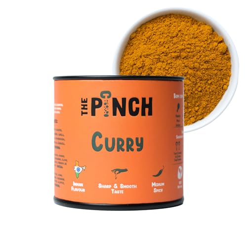 THE PINCH Curry Healthy Option of 100% Natural and Salt-Free Indian Spices for Legumes, Vegetable Stews, Tofu and Rice. Plant-Based and Easy to Prepare Asian Food. 45g package. von The Pinch