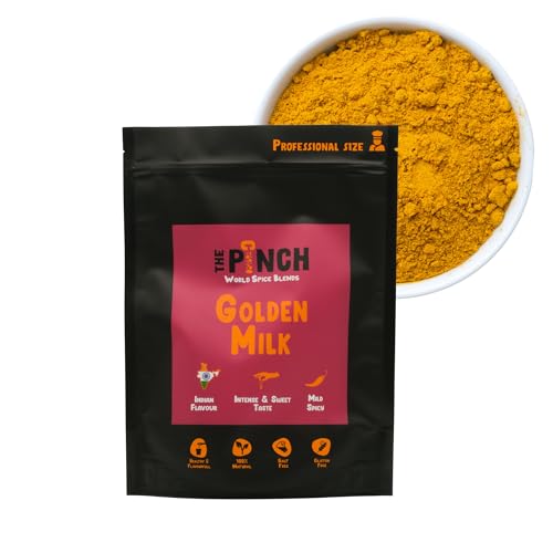 THE PINCH Golden Milk XL 100% Natural Indian Spice, used in Ayurveda for Golden Milk. Healthy and easy to use in tea, coffee, plant milk, smoothies, juices and immune boosting shots. 400g package. von The Pinch