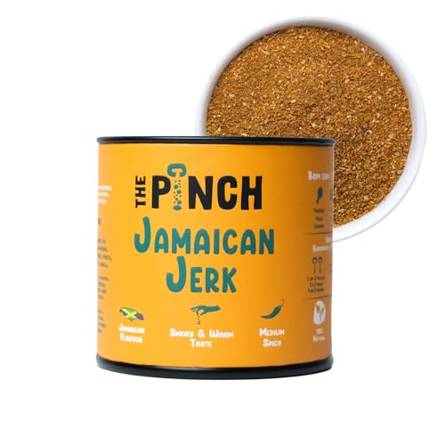 THE PINCH Jamaican Jerk Authentic Caribbean Flavor. 100% Natural and Salt-Free Seasoning, Easy to Use on Chicken, Grills, Shrimp and Burgers. With Habanero. 45g Package. von The Pinch