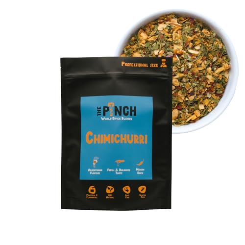 THE PINCH XL Chimichurri Argentine Spices Salt Free. Prepare a 100% natural Chimichurri sauce for barbecues, roasts and vegetable skewers. A healthy and easy to use seasoning. 400g package. von The Pinch