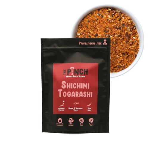 THE PINCH XL Shichimi Togarashi Japanese Seasoning, Spicy, 100% Natural and Salt-Free. Easy to Use on Ramen, Pork, Salmon, Chicken, Tofu, Mushrooms and Tempura. With Sichuan Pepper. 400g Package. von The Pinch