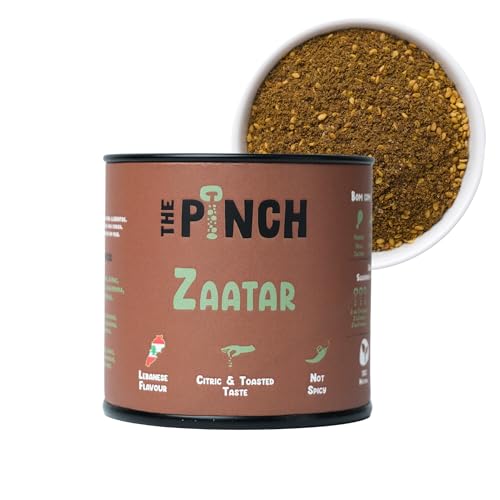 THE PINCH Zaatar Arabic Seasoning 100% Natural - Authentic Lebanese flavour, with sumac. Easy to use on salads, roasted vegetables, hummus, breads and sweet potatoes. 45g package. von The Pinch