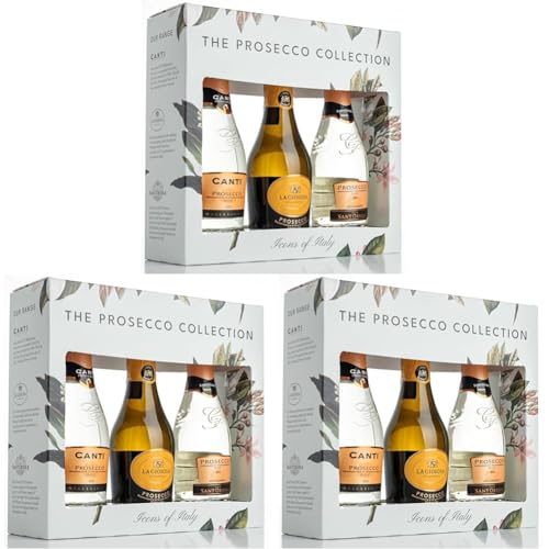 The Prosecco Collection Die Prosecco-Kollektion – eine Geschenkbox mit Canti, Valdo & Sant’Orsola – 3 x 20 cl Flaschen (Packung mit 3) von The Prosecco Collection