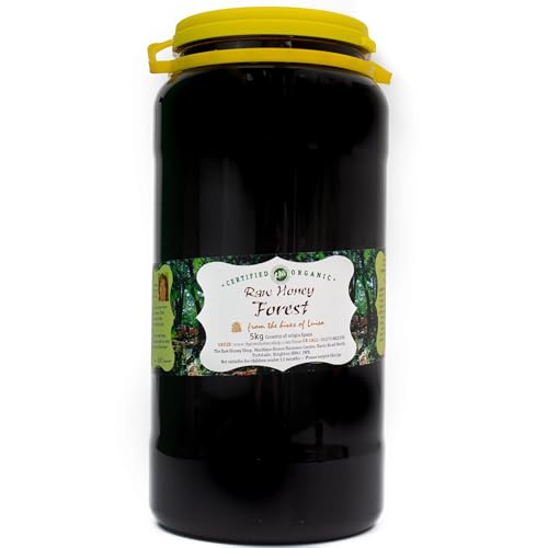 ROHER BIO WALDHONIG, 5kg - Unpasteurisierter, Grob Gefilterter Honig - Kaltgepresst - 100% Reiner Naturhonig, The Raw Honey Shop von The Raw Honey Shop