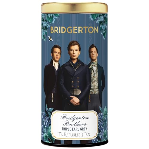 The Republic of Tea Bridgerton Brothers Triple Earl Grey Tea, 36 Teebeutel in Metalldose - Exquisiter Schwarztee mit Bergamotte und Zitrusfrüchten in eine Aufbewahrungsdose aus Metall von The Republic of Tea