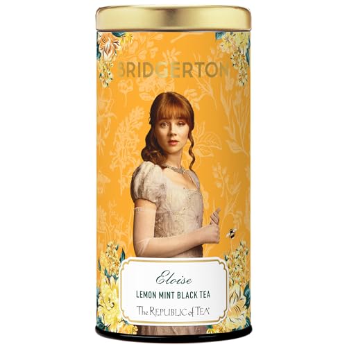 The Republic of Tea Bridgerton Eloise Lemon Mint Black Tea, 36 Teebeutel in Metalldose - Erfrischender Schwarztee mit Zitronen- und Minzaroma in einer eleganten Bridgerton-Dose von The Republic of Tea