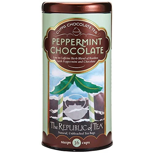 The Republic of Tea Chocolate Peppermint Herbal Tea, 36 Teebeutel in attraktiver Dose - Koffeinfreier Rooibos-Tee mit Schokoladen- und Pfefferminzgeschmack von The Republic of Tea