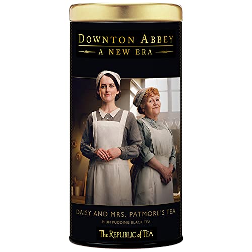 The Republic of Tea Downton Abbey Daisy And Mrs. Patmore’s Tea, 36 Teebeutel in Metalldose - Schwarzer Tee mit Pflaume in einer Metalldose mit schönem Downtown Abbey Design von The Republic of Tea