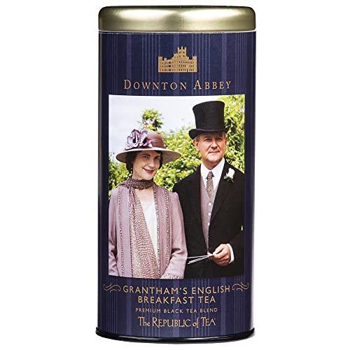 The Republic of Tea Downton Abbey Grantham Breakfast Tea, 36 Teebeutel - Schwarztee-Mischung mit den besten Assam-, Ceylon-, Darjeeling- und afrikanischen Schwarztees in edler Metalldose von The Republic of Tea