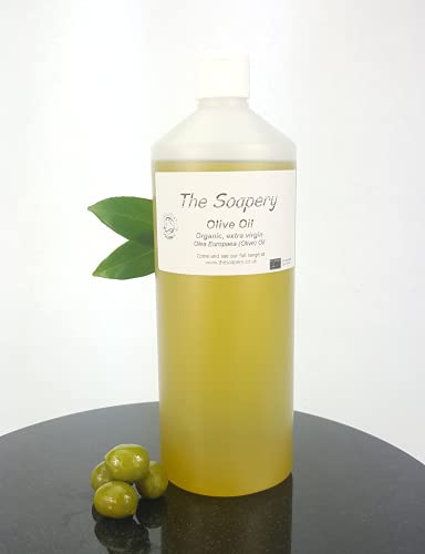 Olivenöl Bio 1 Liter - Extra Virgin, kaltgepresst, roh, rein, unraffiniert von The Soapery