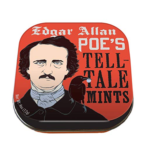 The Unemployed Philosophers Guild Tell Tale Breath Mints – Edgar Allan Poe Sugar Free Candy – 1 kleine Neuheit Dose 1,75 x 1,75 – für Gastgeschenke, Geschenktüten, Strumpffüller usw. von The Unemployed Philosophers Guild