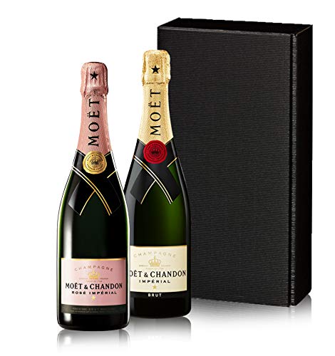 The Wine Guys Geschenkset The Moët Chandon couple mit zwei Flaschen Champagner in einem Geschenkkarton, erdebeere, 0.75 ml von The Wine Guys