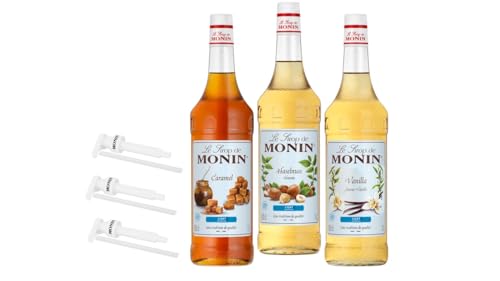 Monin Cafe Probierpaket Zuckerreduziert 3 x 1 l, inkl. 3 Pumpen von The Wine Guys