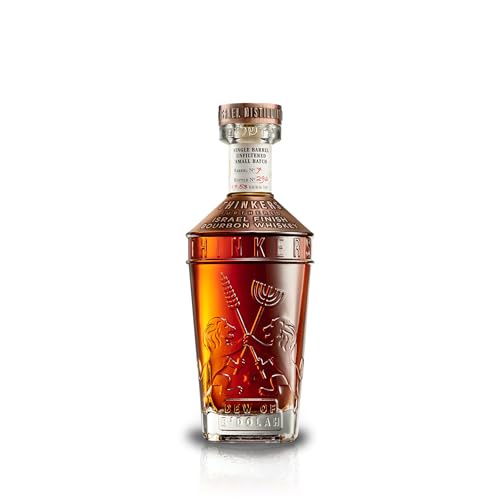 Thinkers Dew of B'Dolah Bourbon Whiskey – Koscher, gereift auf Weltmeeren, in Israel vollendet – 700ml, 47% vol – Aromen von Vanille, Toffee & Schokolade – Einzigartiger Premium-Genuss von Thinkers Distillery