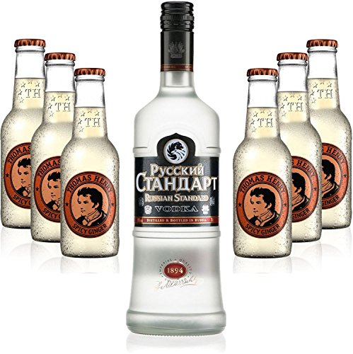 Moscow Mule Set - Russian Standard Vodka 0,7l 700ml (40% Vol) + 6x Thomas Henry Spicy Ginger 200ml - Inkl. Pfand MEHRWEG von Thomas Henry-Thomas Henry