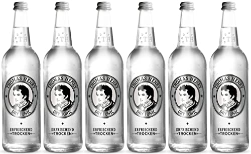 Thomas Henry Dry Tonic Water - erfrischend trocken - (6 x 0,75 l Glas MW) 6er Set Bitterlimonade zum Mixen deiner Longdrinks und Cocktails mit Gin & Co. von Thomas Henry