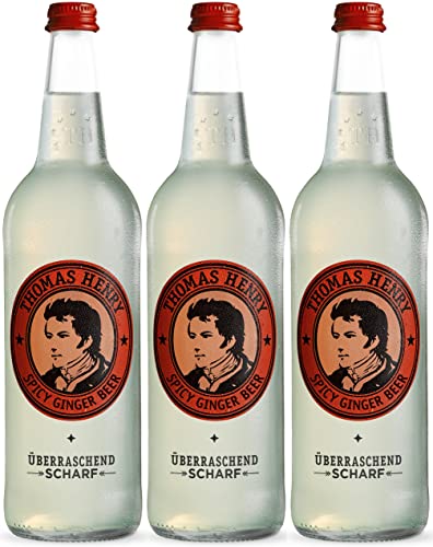 Thomas Henry Spicy Ginger Beer - überraschend scharf - (3 x 0,75 l Glas MW) 3er Set Ingwerlimonade zum Mixen deiner Longdrinks und Cocktails wie Moscow Mule mit Vodka & Co. von Thomas Henry