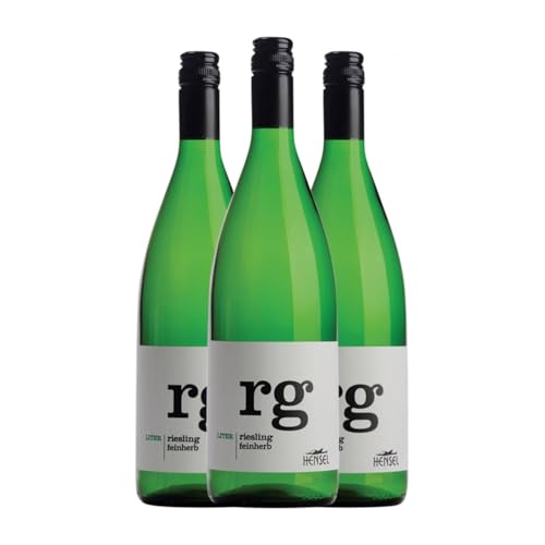 Thomas Hensel Riesling Halbtrocken Halbsüß Gutswein 1 L Weißwein (Karton mit 3 Flaschen von 1 L) von Thomas Hensel