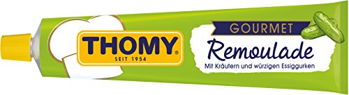 THOMY Gourmet Remoulade, Mayonnaise mit feinen Kräutern, Essiggurken und Zwiebeln, Vegetarische, 200ml Tube (1 x 200ml) von Thomy