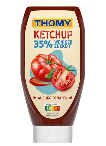 THOMY Ketchup 35 % Weniger Zucker, Tomaten-Ketchup mit Weniger Zucker, Vegan, 500 ml Flasche, 1er Pack (1 x 500ml) von Thomy