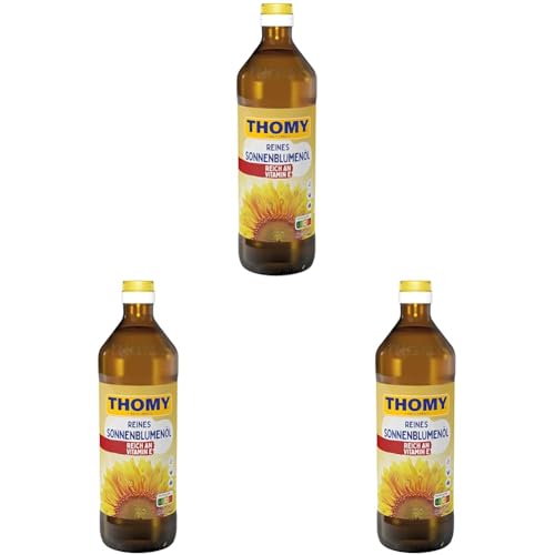 THOMY Reines Sonnenblumenöl, 750ml Flasche, 3er Pack (1 x 750ml) von Thomy