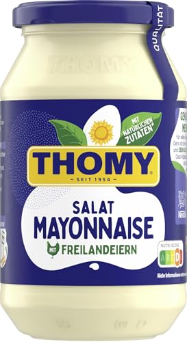 THOMY Salat Mayonnaise, Mayonnaise Salatdressing, Vegetarische, 500 ml Glas, 1er Pack (1 x 500ml) von Thomy