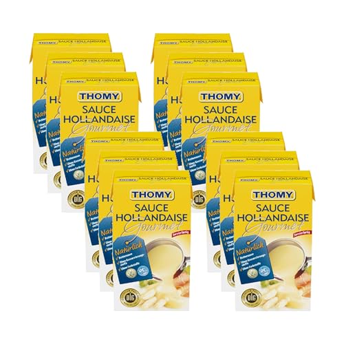 THOMY Sauce Hollandaise Gourmet, feine Sauce mit Butter für eine cremige Konsistenz, 12er Pack (12 x 1L Packung) von Thomy