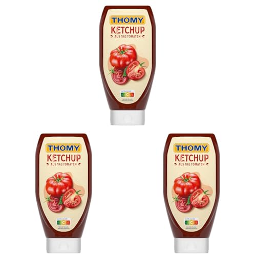 THOMY Tomaten-Ketchup in der praktischen Squeeze-Flasche, hoher Tomatenanteil, 3er Pack (1 x 500ml) von Thomy