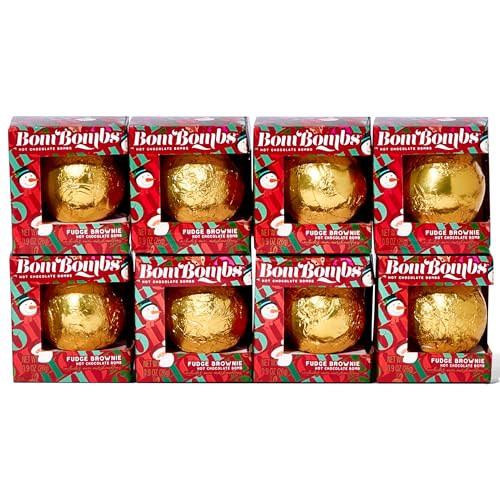 BomBombs Multi-Pack Heiße Schokoladenbomben Geschenkset - 8 Stück - Einzeln verpackte Fudge Brownie Heiße Kakao-Bomben mit Marshmallows für kleine Geschenke von Thoughtfully