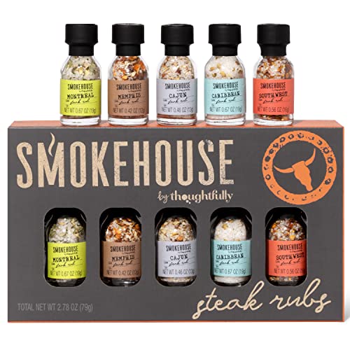 Smokehouse by Thoughfully Gourmet Steak Rubs Gewürze Probier-Set - Geschenkbox mit 5 veganen Steak Trockenmarinaden von Thoughtfully