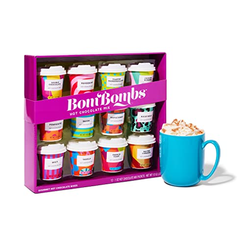 Thoughtfully BomBombs, Geschenkset für heiße Schokolade mit Mini-Becher-Verpackung - 12 Stück - Dessert-Geschmacksrichtungen wie Rocky Road, Cookie Butter, Pumpkin Pie und mehr von Thoughtfully