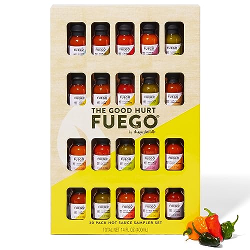 Thoughtfully - Good Hurt Hot Sauce Set - Probierset Mit 20 Verschiedenen Scharfen Saucen von Thoughtfully