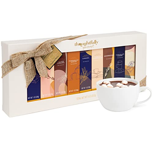 Thoughtfully Gourmet, Kakao-Geschenkset, 9 einzigartige Sorten mit Salted Caramel, French Vanilla & Karamell - 9 Kakosorten in hochwertiger Geschenkbox von Thoughtfully