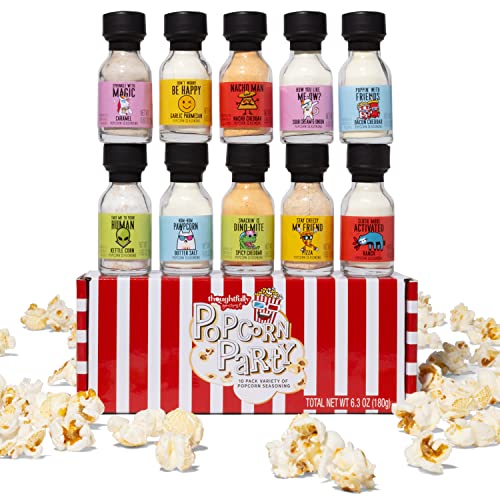 Thoughtfully Gourmet Popcorn Gewürze Probier-Set - Geschenk-Set mit 10 leckeren Popcorn-Würzmischungen von Thoughtfully