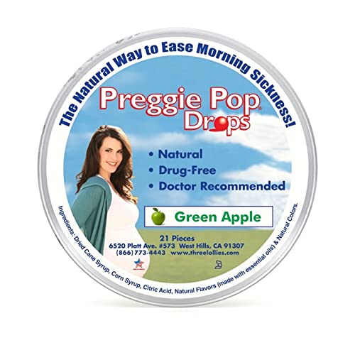 THREE LOLLIES PREGGIE DROPS,NAT GRN APL, 21 CT by Three Lollies von Three Lollies