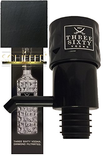 Three Sixty Vodka 3,0 3 Liter Pumpe + Schieferuntersetzer von THREE SIXTY