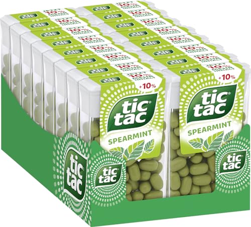 Ferrero tic tac Spearmint– Dragees mit zart-minzigen Geschmack – 16 x 54 g Packungen von Tic Tac