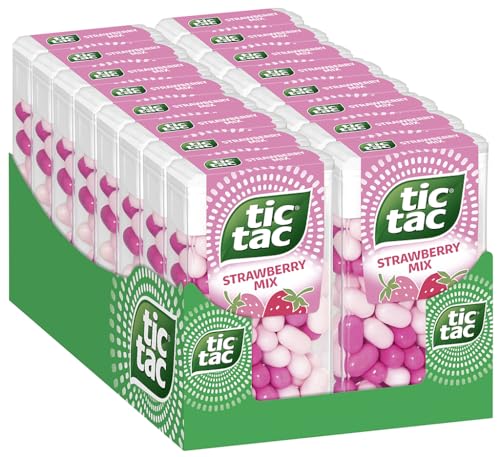 Ferrero tic tac strawberry mix – Dragees mit Erdbeergeschmack – 16 x 54 g Packungen von Tic Tac