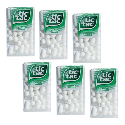 Tic Tac® | Tic Tac Minze | Dragees mit Minzgeschmack | Bonbons mit Minzgeschmack – 6 Karton (6 x 18 g) von Tic Tac