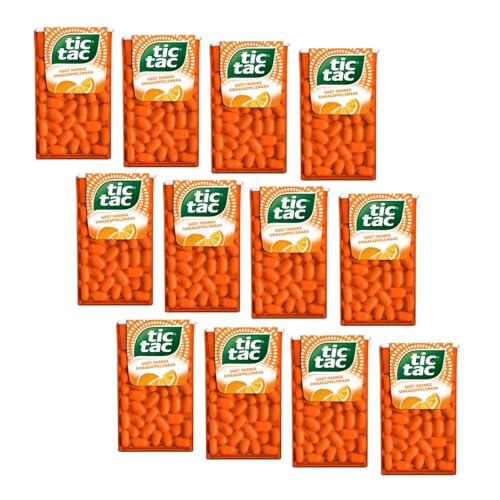 Tic Tac® | Tic Tac Orange | Dragees mit Orangengeschmack | Bonbons mit Orangengeschmack – 12 Karton (216 g) von Tic Tac