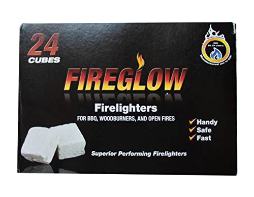 Tiger Tim Fireglow 24 Würfel Feueranzünder Superior Braunkohle Sauber Sicher Geruchlos Sofortfeueranzünder für Holzbrenner, Grills, Öfen, Grills, Lagerfeuer von Tiger