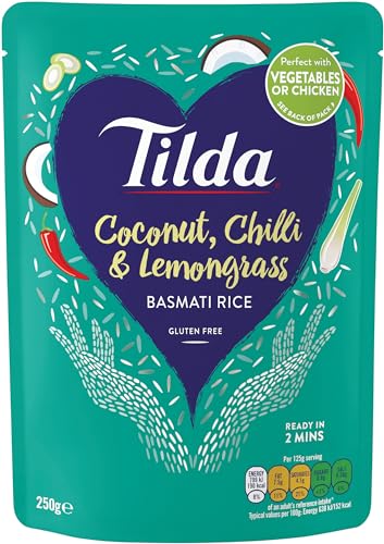 Tilda Basmatireis gedämpft mit Kokosnuss, Chili und Zitronengras - 6er Pack (6 x 250g) von Tilda