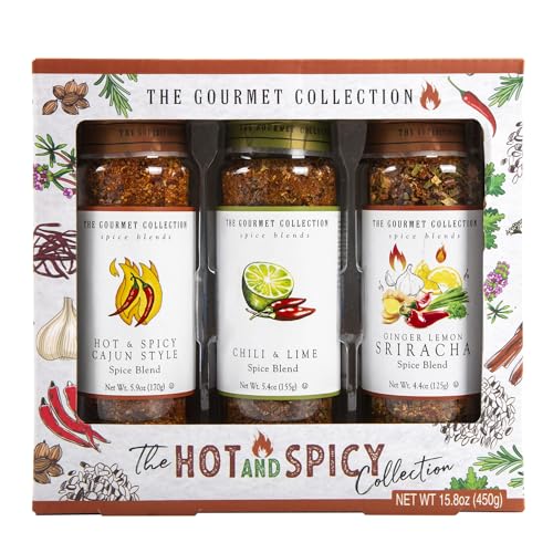 The Gourmet Collection - Hot & Spice, Mixed Herbs And Spices |Cajun Seasoning |Sriracha Seasoning |Lemon Pepper Seasoning |Chinese Salt And Pepper Seasoning |Seasoning Set |Kitchen Gifts |Spice Jar von Tilz