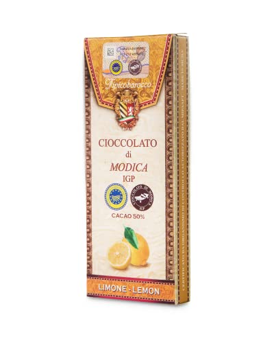 Original Modica Schokolade IGP aus Sizilien verfeinert mit Zitronen (100gr) von Tipicobarocco