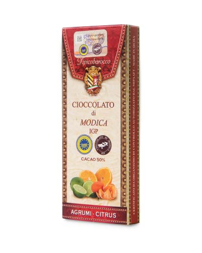 Original Modica Schokolade aus Sizilien verfeinert mit Zitrusfrüchten (100gr) von Tipicobarocco