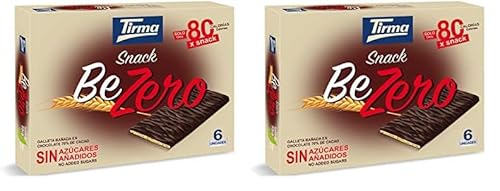 Tirma Snack BeZero – Keks überzogen mit 70%-Zartbitterschokolade Ohne Zuckerzusatz Geeignet für Diabetiker & Vegetarier Gesunder Snack (Packung mit 2) von Tirma