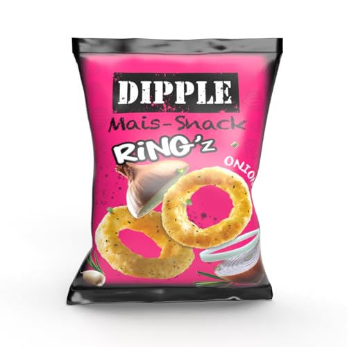 Dipple Mais-Snack Onion Ring´z (26x90g) - Knusprig & würzig von Tise Süsswaren