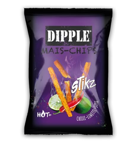 Dipple Mais-Stikz Chilli-Limette (90g) - Knusprig & extrem würzig von Tise Süsswaren